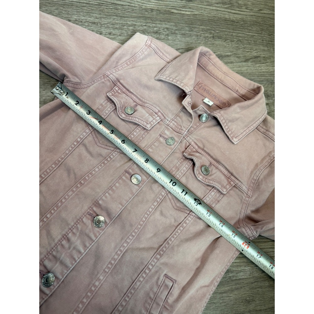 Maurices Womens Pink Denim Jacket Stretch Trucker Jean Coat Size S Small - Picture 5 of 8
